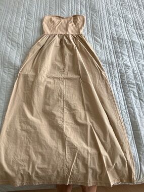 Tan Strapless Maxi Dress